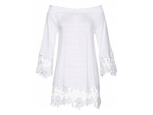 B.P.C tunika carmen biała z koronką 44/46.