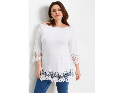 B.P.C tunika carmen biała z koronką 44/46.