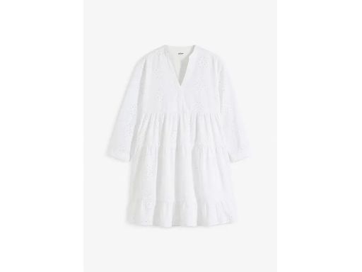 B.P.C biała sukienka z ażurowym haftem 46.