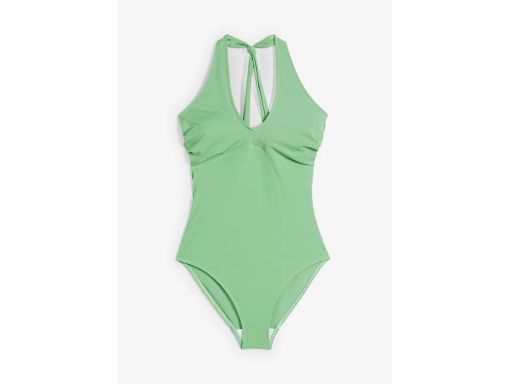 B.P.C zielony kostium kąpielowy z wiązaniem na szyi 44.