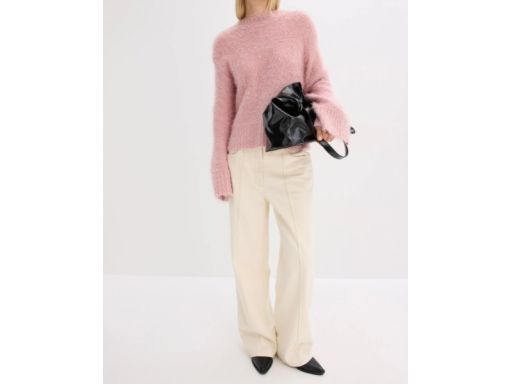 B.P.C włochaty sweter różowy z przędzy piórkowej 32/34.