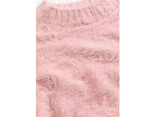B.P.C włochaty sweter różowy z przędzy piórkowej 32/34.