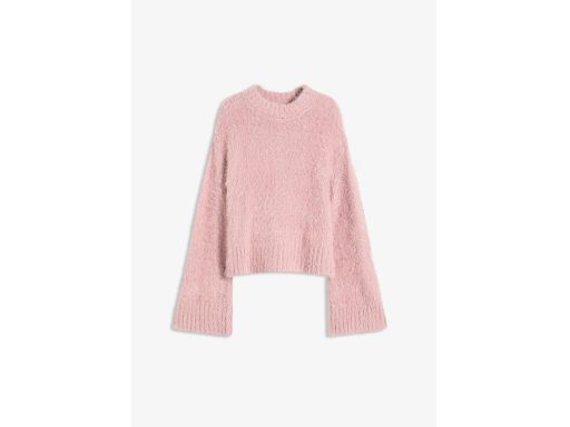 B.P.C włochaty sweter różowy z przędzy piórkowej 32/34.