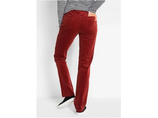 B.P.C spodnie damskie sztruksowe bordowe proste 46.