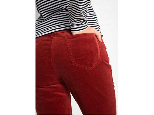 B.P.C spodnie damskie sztruksowe bordowe proste 46.