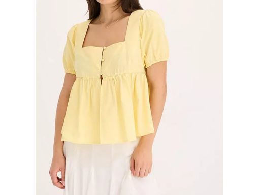 B.P.C bluzka żółta z baskinką r.48