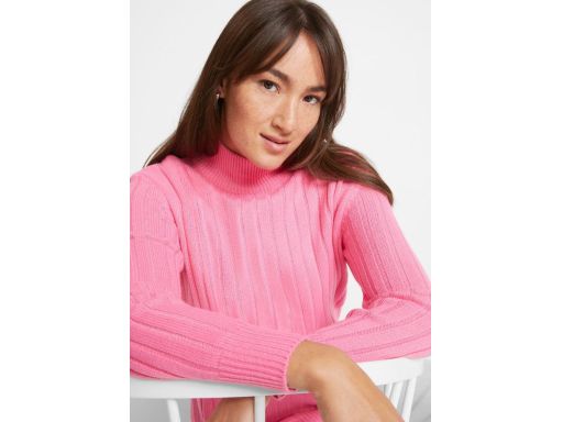 B.P.C różowy sweter prążkowany ze stójką ^40/42