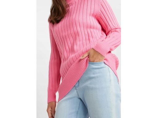 B.P.C różowy sweter prążkowany ze stójką ^40/42