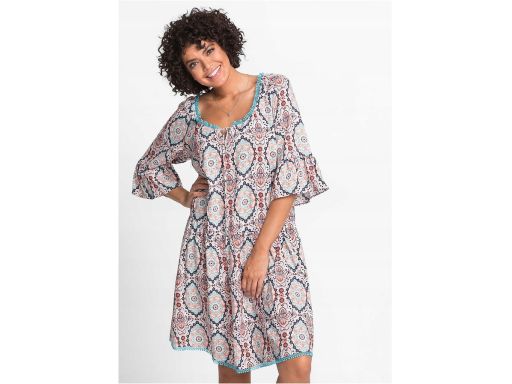 B.P.C boho sukienka carmen z nadrukiem r.42
