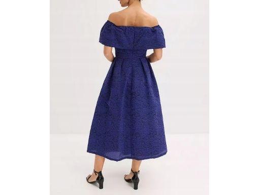 B.P.C sukienka midi w strukturalne wzory granat r.40