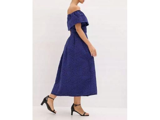 B.P.C sukienka midi w strukturalne wzory granat r.40