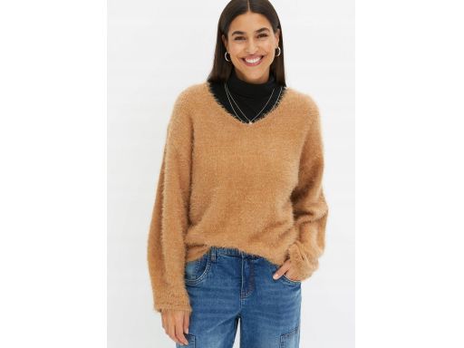 B.P.C luźny sweter włochaty beżowy 40/42.