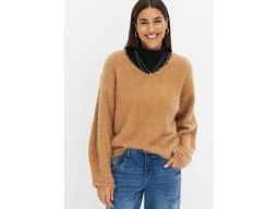 B.P.C luźny sweter włochaty beżowy 40/42.