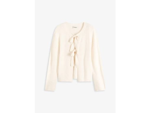 B.P.C kardigan śmietankowy z wiązaniem 44/46.
