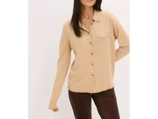 B.P.C sweter beżowy na guziki z domieszką kaszmiru 44/46.