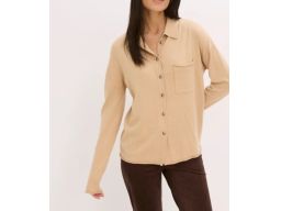 B.P.C sweter beżowy na guziki z domieszką kaszmiru 44/46.