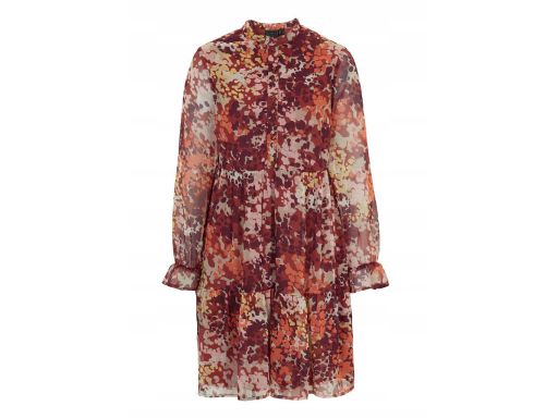 B.P.C. sukienka szyfonowa we wzory z falbanami 48.