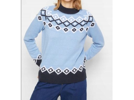 B.P.C sweter niebieski z norweskim wzorem r.48/50