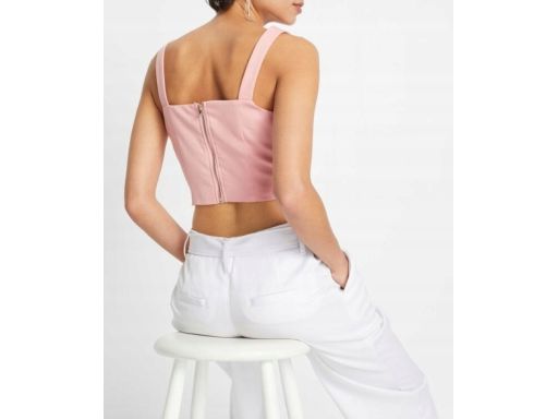 B.P.C krótki top gorsetowy różowy 42.