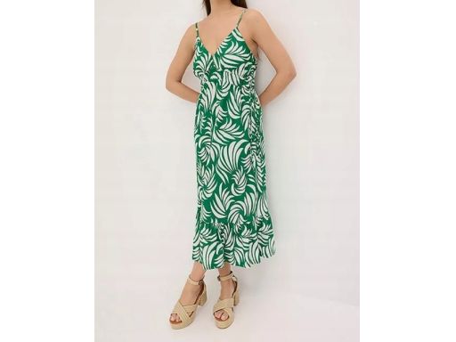 B.P.C sukienka midi z wiskozy na ramiączka we wzory 40/42.