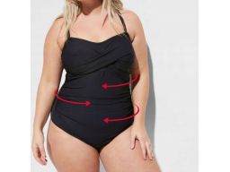 B.P.C kostium jednoczęściowy marszczony czarny 46.