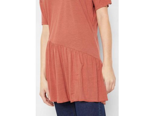 B.P.C bluzka brązowa z dekoracyjną falbaną ^36/38