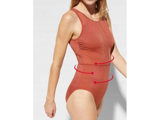 B.P.C kostium modelujący brązowy ze wstawkami z siateczki 40.