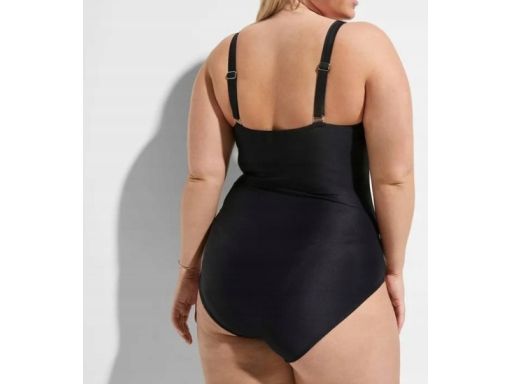 B.P.C kostium kąpielowy shape czarny z marszczeniem i dżetami 40.