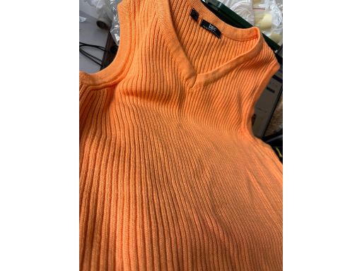 B.P.C kamizelka dzianinowa POMARAŃCZOWA lekko dłuższy tył ^48/50