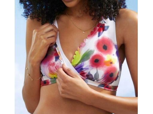 B.P.C kolorowe bikini bustier dla mam karmiących z figami 46.