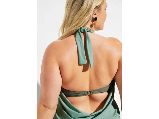 B.P.C top tankini wiązany pistacjowy z biustonoszem r.36