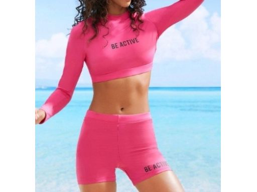 B.P.C bikini różowe szybkoschnące długi rękaw r.44