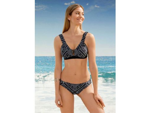 B.P.C bikini bralette czarne we wzory 38.