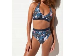 B.P.C bikini z wiązaniem na szyi i figami z wysokim stanem 44.