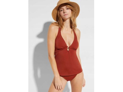 Tankini brązowe wiązane z figami r.48