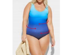 B.P.C kostium jednoczęściowy ombre niebieski silnie modelujący 44.