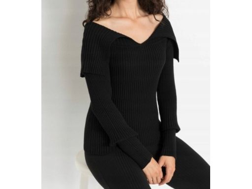 B.P.C sweter z odkrytymi ramionami czarny 36/38.