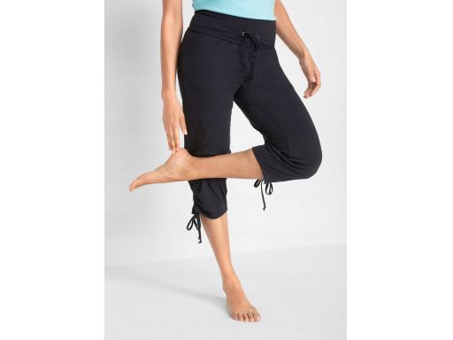 B.P.C spodnie capri czarne z marszczeniem damskie 40/42.