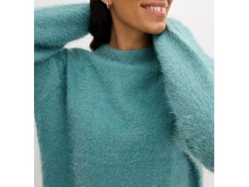 B.P.C włochaty sweter szałwiowy z przędzy piórkowej 40/42.