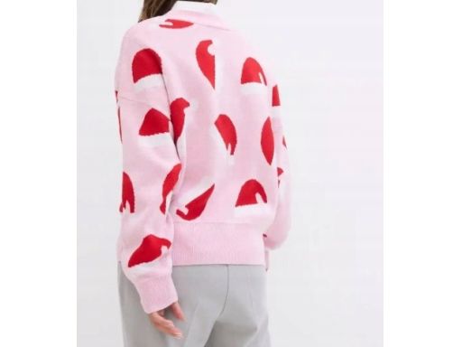 B.P.C sweter dzianinowy różowy w czapki mikołaja świąteczny r.44/46