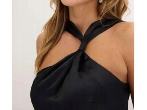 B.P.C kombinezon czarny z szerokimi nogawkami i z satynową górą 40.