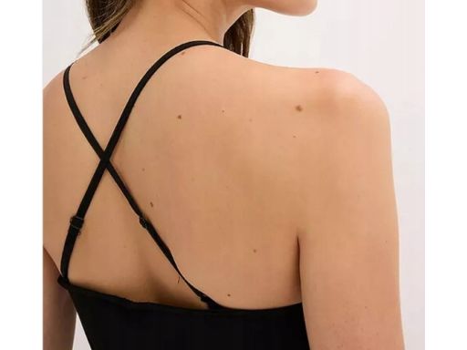 B.P.C czarna sukienka midi ołówkowa z siateczki na ramiączka r.40/42