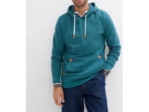 B.P.C bluza męska morska zielona z kapturem r.3XL