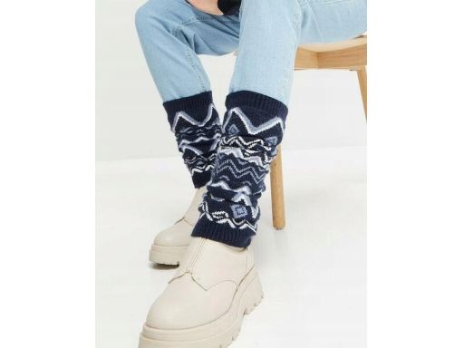 B.P.C ocieplacze dzianinowe granatowe we wzory ^uniwersalne