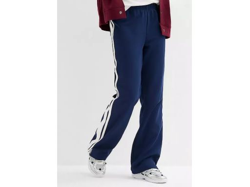 B.P.C spodnie proste dresowe granatowe z lampasami joggery 50.
