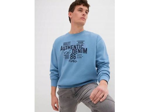 B.P.C Bluza męska niebieska z nadrukiem ^48/50, M