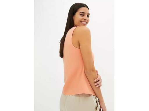 B.P.C bawełniany top asymetryczny z marszczeniem morelowy ^48/50