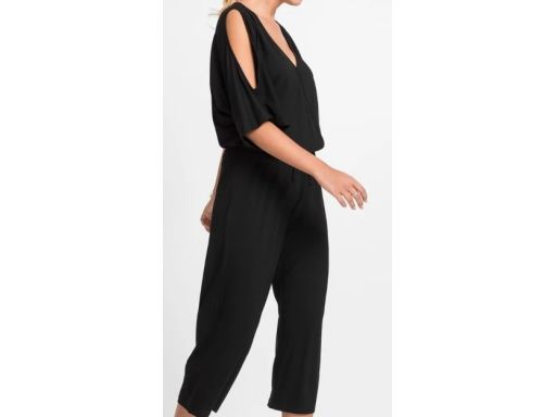 B.P.C kombinezon czarny z dżerseju z wycięciami na rękawach ^40/42