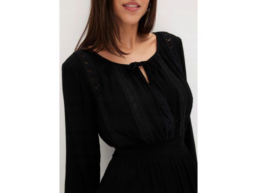 B.P.C czarna sukienka mini boho 34.