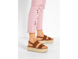 B.P.C sandały na platformie brązowe r.39